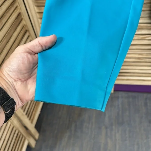 Cj Banks Pants Signature Slimming Vibrant Teal Trousers Size 16w - Picture 2 of 11